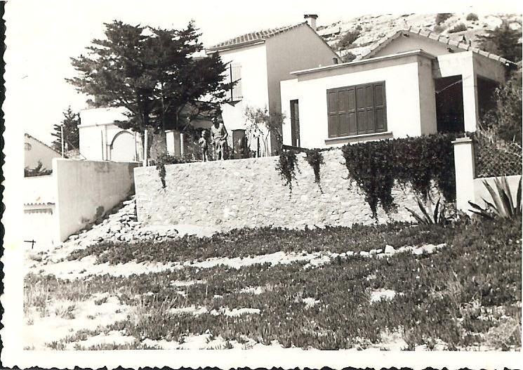 Plage maison Mas circa 1950